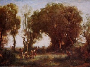 Morning - Dance Of The Nymphs — Jean-baptiste-camille Corot, Romantic Landscape