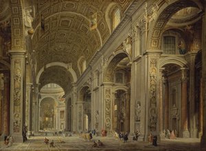 Interior Of St Peter's In Rome — Giovanni Paolo Pannini, 18th-century Roman Visions