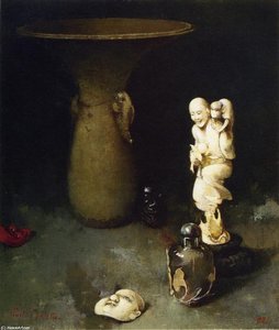 Still Life With Oriental Works Of Art — Soren Emil Carlsen