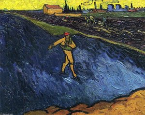 The Sower Outskirts Of Arles In The Background — Vincent Van Gog, Post-impressionism