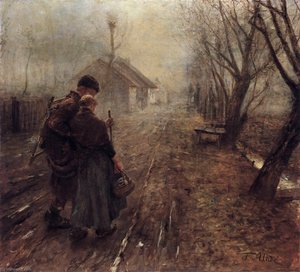 Walking To Bethlehem — Fritz Von Uhde, Realism