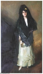 Maria Con Mantilla — Joaquín Sorolla, Impressionism