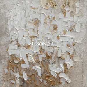 Layered Ochre And Cream Impasto Relief — David Moreau, Contemporary Abstract