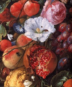 Festoon Of Fruit And Flowers (detail) — Ян Давідз Де Хім, Baroque