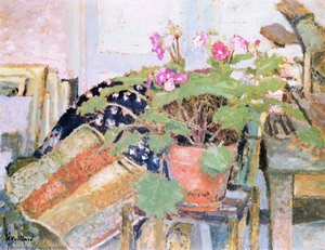 Pot Of Flowers In The Studio, Rue Truffaut — Jean-édouard Vuillard, Post-impressionism