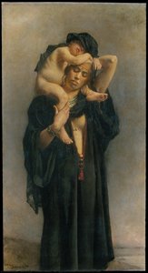 An Egyptian Peasant Woman And Her Child — Léon Joseph Florentin Bonnat, Impressionistic Realism