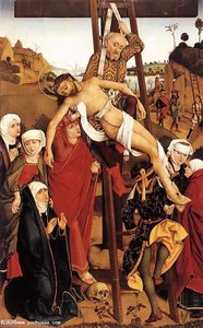 Crucifixion Of The Hof Altarpiece — Hans Pleydenwurff, Early Netherlandish Renaissance