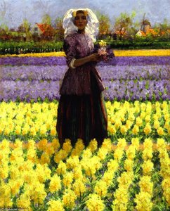 Woman in a Field of Hyacinths