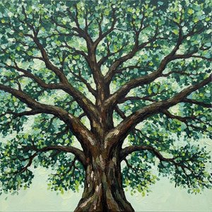 Monolithic Verdure: A Singular Study Of Ancient Strength And Serene Organic Form — Laurent Renard, Hyperrealism Art