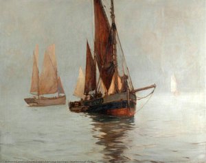 Ferrying Herrings, Scarborough Bay — Эрнест Лоусон