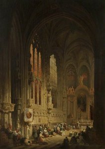 Interior Of A Cathedral — Dejvid Roberts, Romanticism