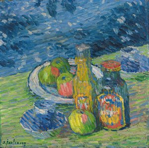 Still Life With Bottles And Fruit — Alexej Von Jawlensky, Expressionism