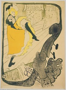 Jane Avril Au Jardin De Paris — Comte Henri Marie Raymond De Toulouse-lautrec-monfa, Post-impressionist Scene