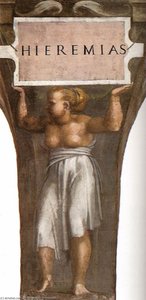 Jeremiah (detail) — Michelangelo Buonarroti, High Renaissance
