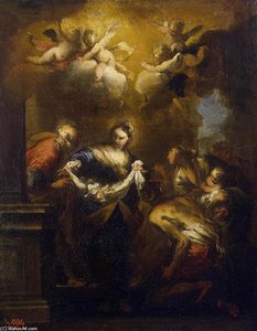 The Miracle Of The Roses — Valerio Castello, Baroque