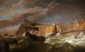 The Foundering Of The 'coronation' 90 Guns At Rame Head — Людольф Бакхёйзен I
