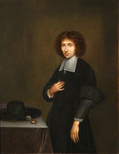Portrait of an Unknown Man in Black, with a Hat and Watch on a Table