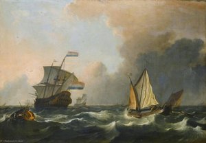 Shipping In Rough Waters Off The Dutch Coast — لودولف باكهويزن الأول