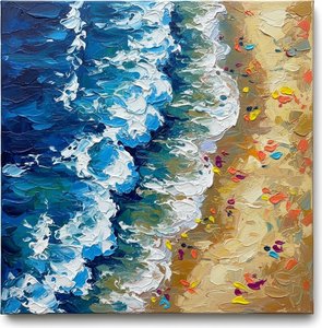 Ephemeral Tides Of Azure And Ochre In A Singular Sculptural Expression — David Moreau, Contemporary Abstract