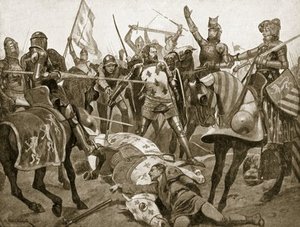 The Battle Of Poitiers — Ричард Катон Уудвил, Historical Illustration