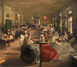 The First Wounded At The London Hospital, 1914 — Sir John Lavery, Edwardian Era Painting