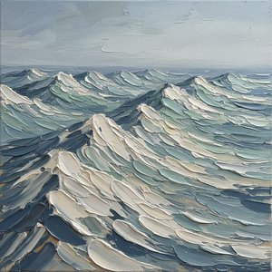 Monolithic Swells Of Slate And Seafoam In A Single Timeless Masterpiece