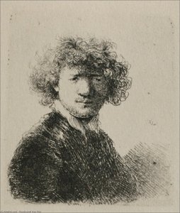 Rembrandt With Bushy Hair And A Small White Collar — Rembrandt Van Rijn, Baroque