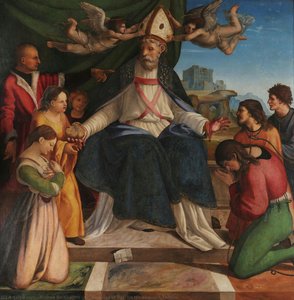 St. Nicholas Of Bari On The Bishop’s Throne — Andrea Da Salerno, Early Renaissance