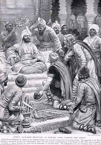 Harun al Rashid receiving an embassy from Charles the Great