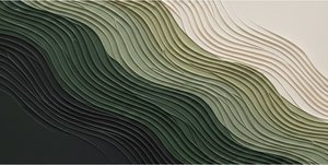 Ethereal Strata Of Sage And Charcoal In A Monumental Undulating Relief — David Moreau, Plaster & Texture Art