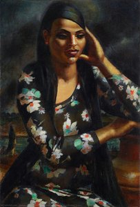 Fille À L’imprimé (girl In A Printed Dress) — Mahmoud Said Bey