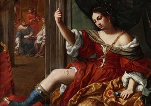 Portia Wounding Her Thigh — Elisabetta Sirani, Baroque
