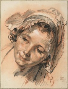 Cabeza De Una Joven Sonriente, C. 1765 — Jean-baptiste Greuze, Romanticismo