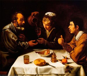 The Lunch — Diego Rodríguez De Silva Y Velázquez, Baroque