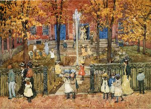 West Church, Boston (also Known As Red School House, Boston Or West Church At Cambridge And Lynde Streets) — Maurice Brazil Prendergast, Post-impressionism