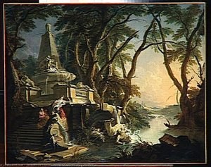 Paysage Compose La Riviere — Jacques De Lajoue, Rococo