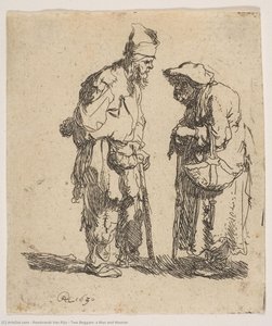 Two Beggars, A Man And Woman — Rembrandt Van Rijn, Dutch Golden Age
