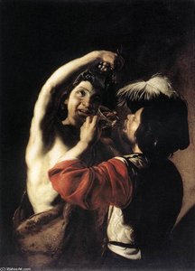 Bacchus And A Drinker — बार्टोलोमेओ मैनफ्रेडी