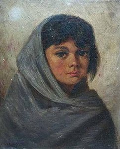 Study of Young Mexican Girl, (painting)