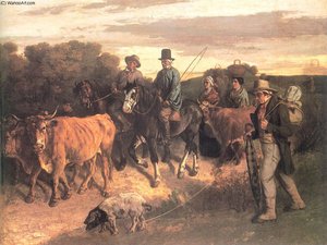The Peasants Of Flagey Returning From The Fair Ornans — Gustave Courbet, Realism