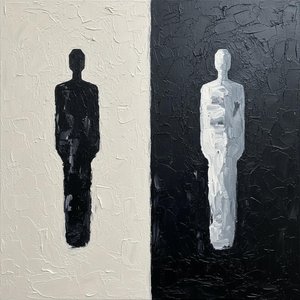 Monolithic Duality: A Sculptural Study Of Shadow And Light In Eternal Contrast
