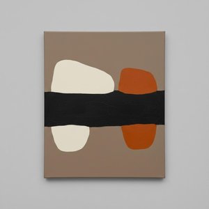 Monolithic Equilibrium In Earth And Obsidian: A Singular Study Of Organic Balance — Laurent Fabre, Neo-abstract Art (modern Abstract Compositions)