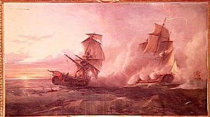 COMBAT NAVAL ENTRE LA FREGATE FRANCAISE LA JUNON ET LA FREGATE ANGLAISE LE FOX11 SEPTEMBRE 1778
