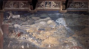 The Effects Of Good Government In The Countryside (detail) — Ambroggio Lorenzetti, Gothic Renaissance