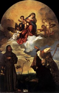 Madonna In Glory With The Christ Child And Sts Francis And Alvise With The Donor — Tiziano Vecellio, Baroque