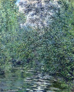 Les Saules Sur La Rivière — Claude Monet, Impressionist Landscape