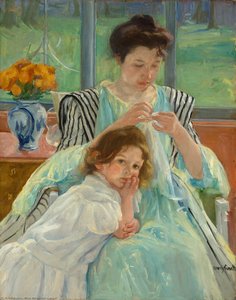 Jeune Mère — Mary Stevenson Cassatt, Impressionistic Painting
