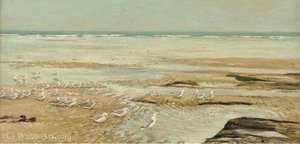 Seagulls On A Beach — George Edward Lodge