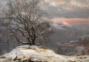 Slindebirken, Vinter — Johan Christian Dahl, Romantic Landscape Painting