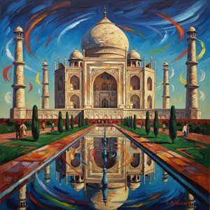 Ephemeral Resonance: Taj Mahal in Azure